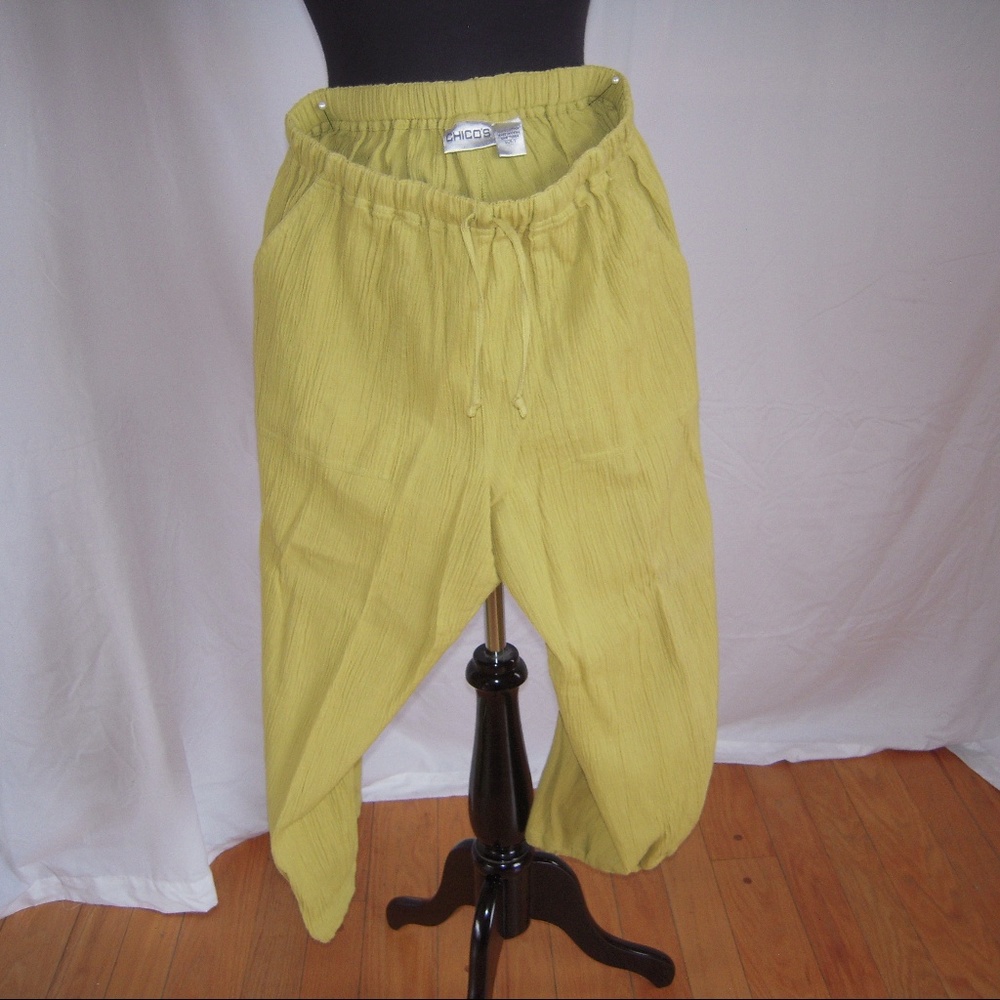 Chico's army 3/4 long pants 20" inseam 100% linen